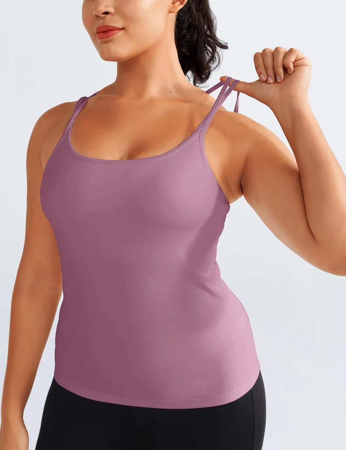 BEGOING Women’s Tank Top with Built in Shelf Bra Workout Tops Athletic Racerback Yoga Straps Sleeveless Camisole Tops