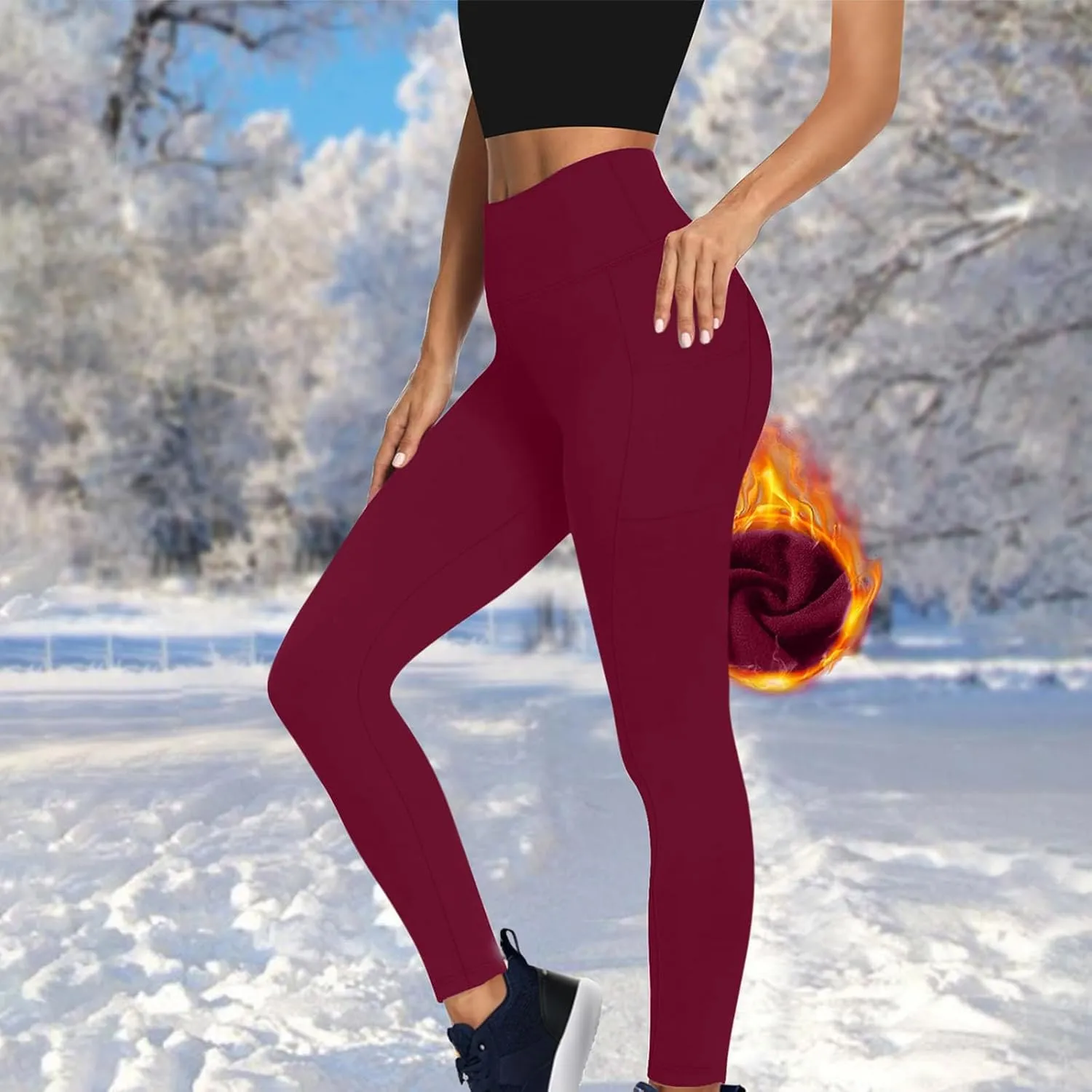 Bell Bottom Leggings for Women, Flair Leggings for Women with Pockets,Active Wear Pants for Woman