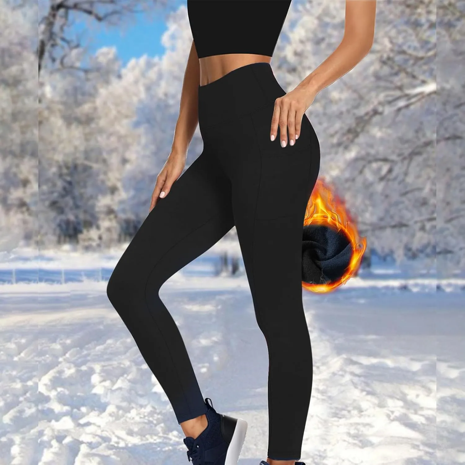 Bell Bottom Leggings for Women, Flair Leggings for Women with Pockets,Active Wear Pants for Woman