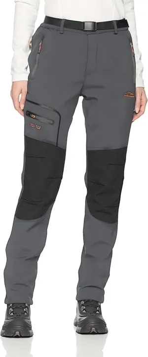 BenBoy Women's Outdoor Waterproof Windproof Fleece Slim Cargo Snow Ski Hiking Pants