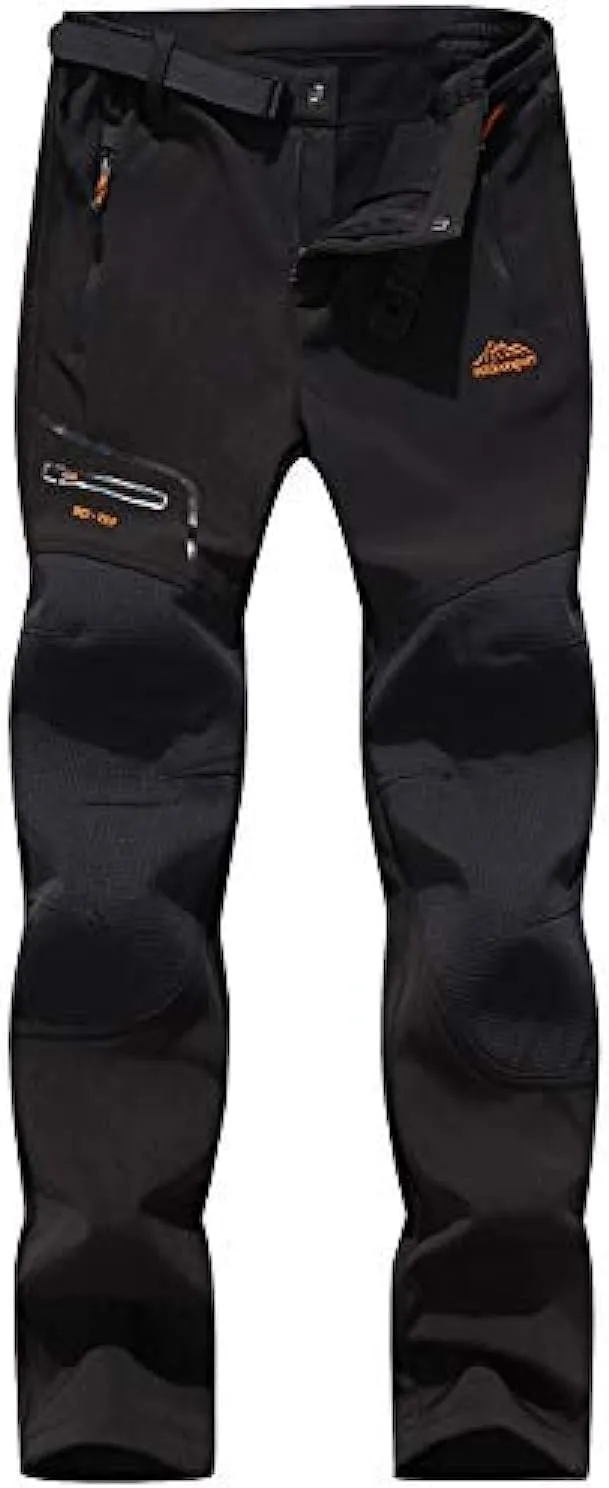 BenBoy Women's Outdoor Waterproof Windproof Fleece Slim Cargo Snow Ski Hiking Pants
