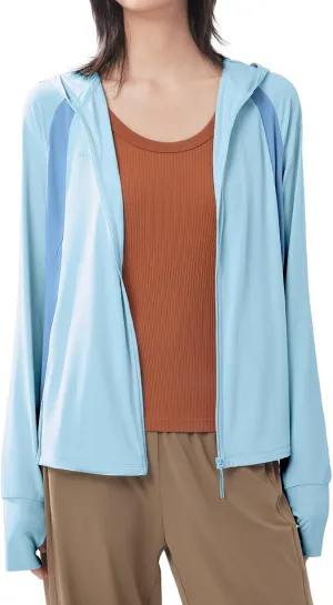 BENEUNDER Women's UPF 50  Sun Protection Lightweight Hoodie Jacket Long Sleeve Active Sun Shirts for Outdoor Hiking Workout