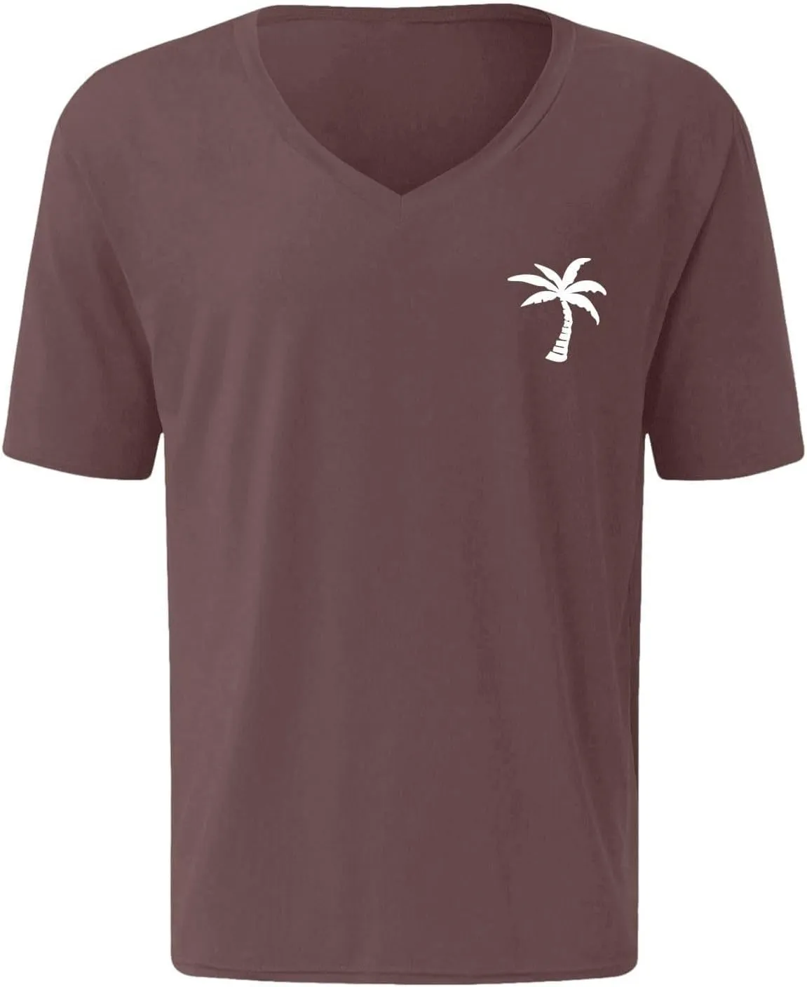 Big and Tall Men's Graphic Tee Tops Hawaii Coconut Printed V Neck Short Sleeve Casual Summer T Shirts Regular Fit