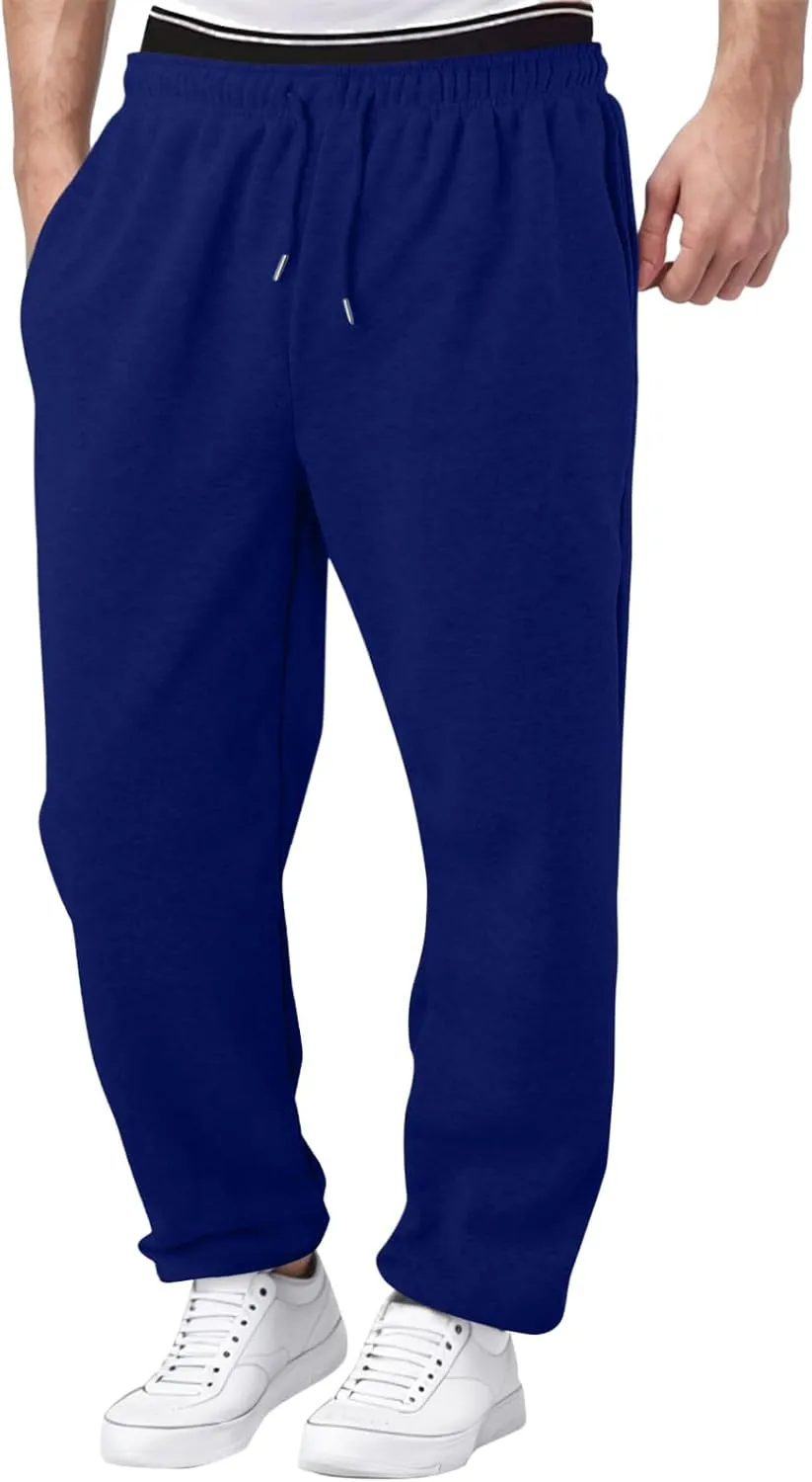 Black Cargo Pants Men Baggy Sweatpants for Men Mens Heavyweight Drawstring Cargo Sweatpants Loose Fit Athletic Gym Pants