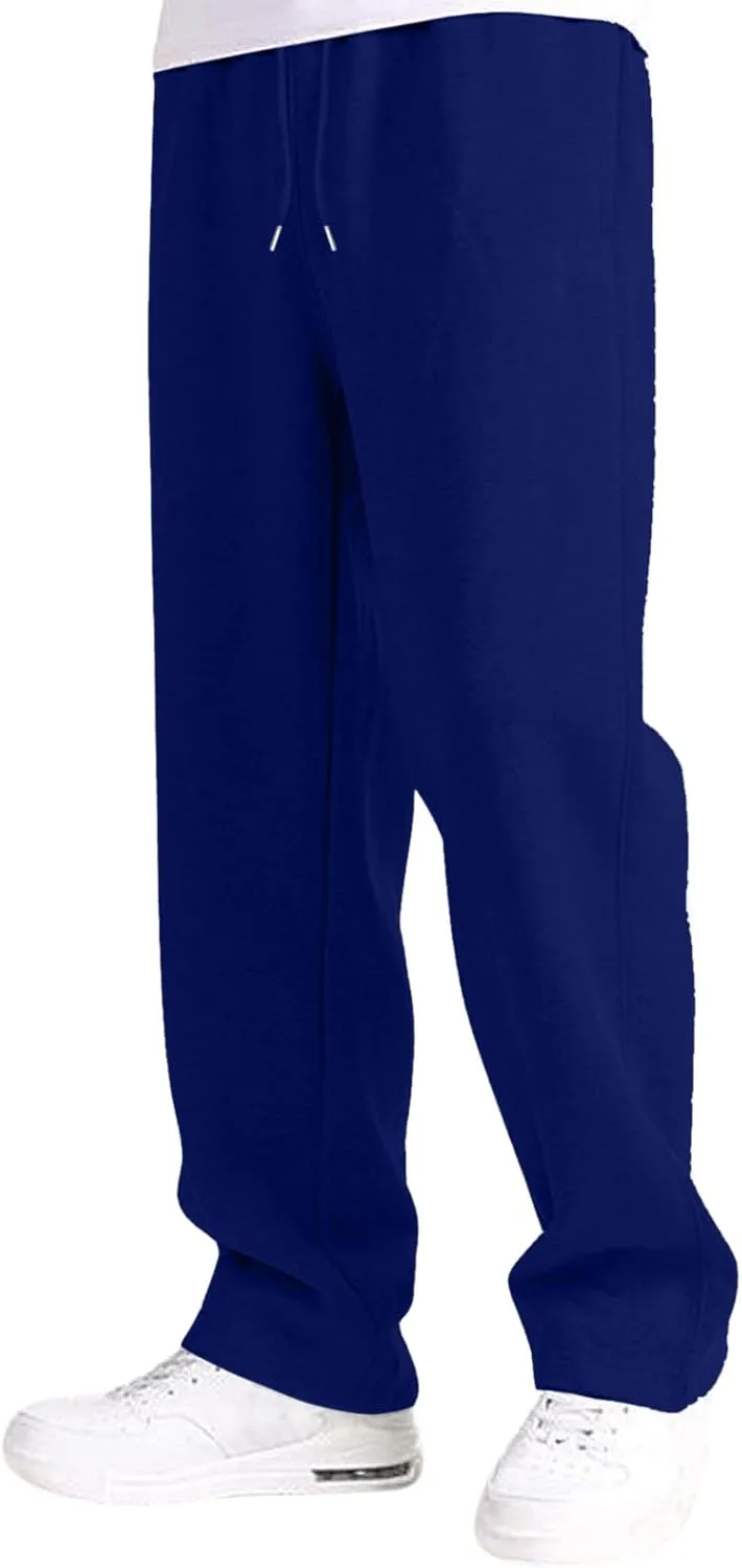 Black Cargo Pants Men Baggy Sweatpants for Men Mens Heavyweight Drawstring Cargo Sweatpants Loose Fit Athletic Gym Pants