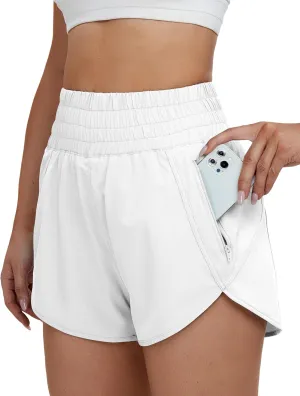 BMJL Women's High Waisted Athletic Shorts Pocket Workout Shorts Gym Sporty Running Shorts