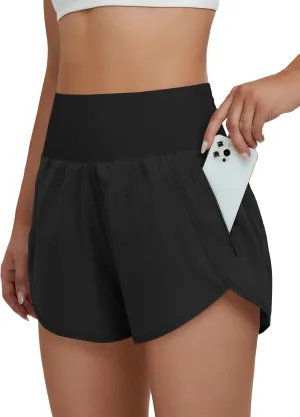 BMJL Women's High Waisted Athletic Shorts Pocket Workout Shorts Gym Sporty Running Shorts