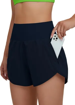 BMJL Women's High Waisted Athletic Shorts Pocket Workout Shorts Gym Sporty Running Shorts