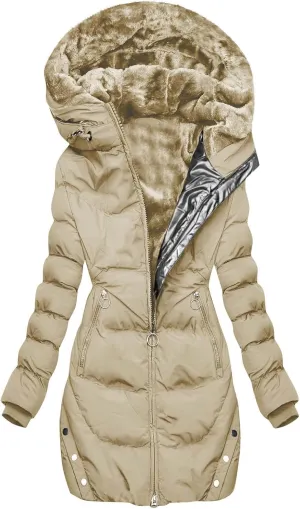 Borniu Women's Warm Winter Puffer Coat Thicken Fleece Lined Down Jacket Quilted Puffer Jacket Hooded Outerwear