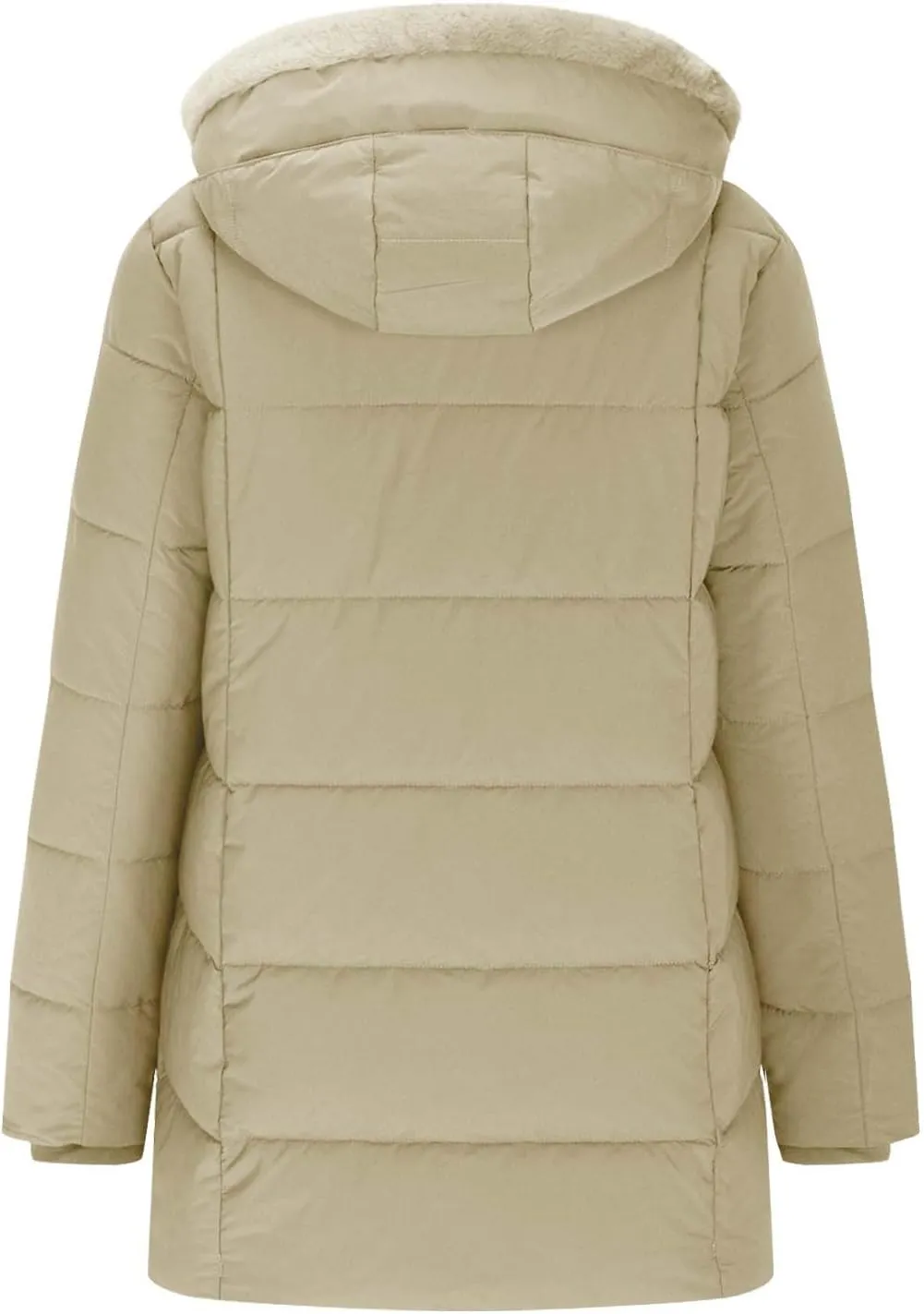 Borniu Women's Warm Winter Puffer Coat Thicken Fleece Lined Down Jacket Quilted Puffer Jacket Hooded Outerwear