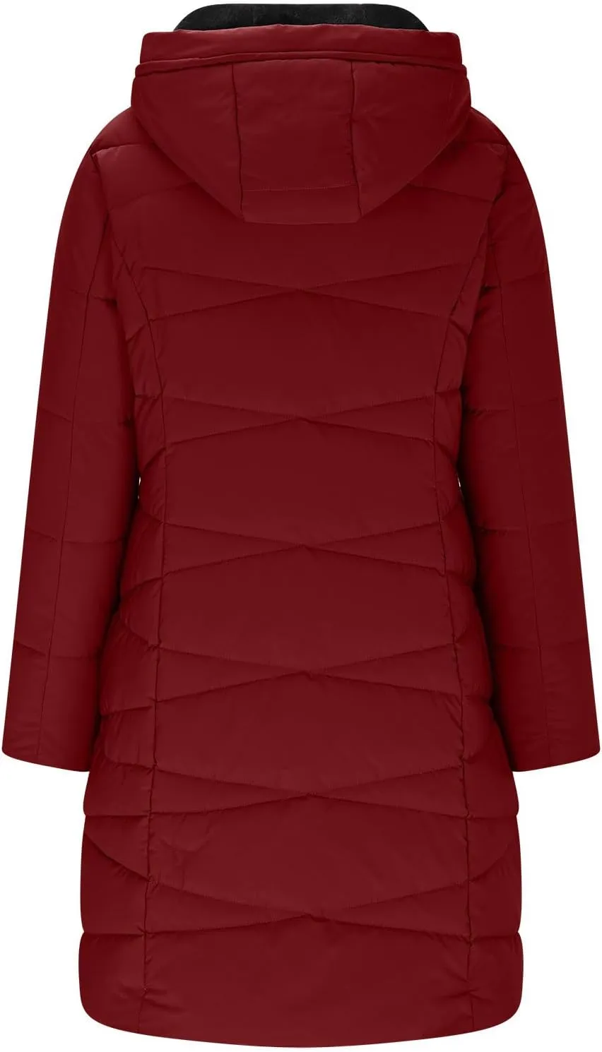 Borniu Women's Winter Coat Hooded Warm Puffer Quilted Thicken Parka Jacket Fleece Lined Down Jacket Outerwear with Pockets
