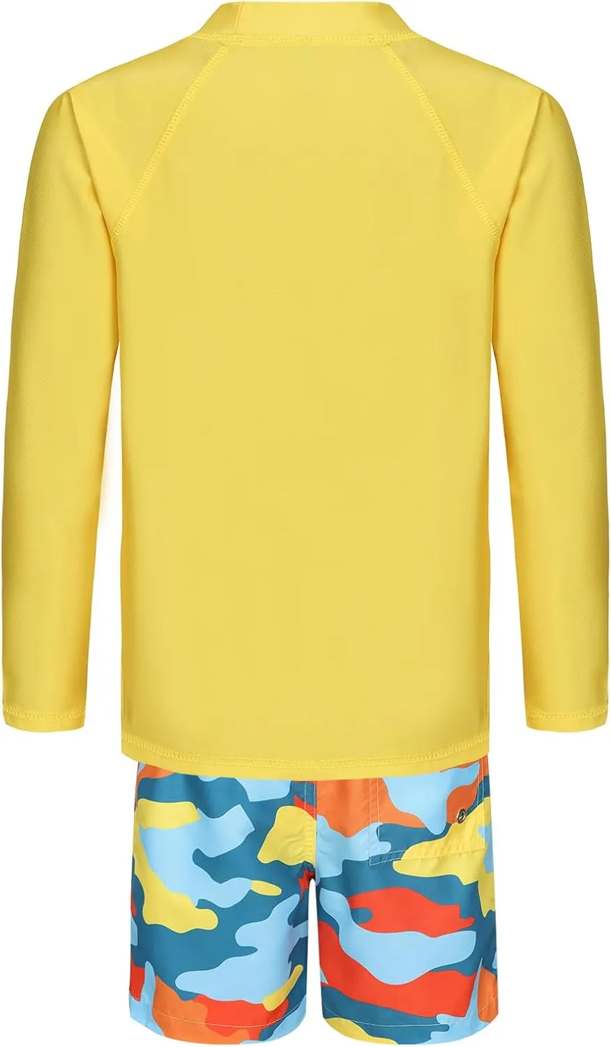 Boys Long Sleeve Rash Guard Swim Trunk Swimsuits Set Kids Two Piece Bathing Suit Swimwear Set