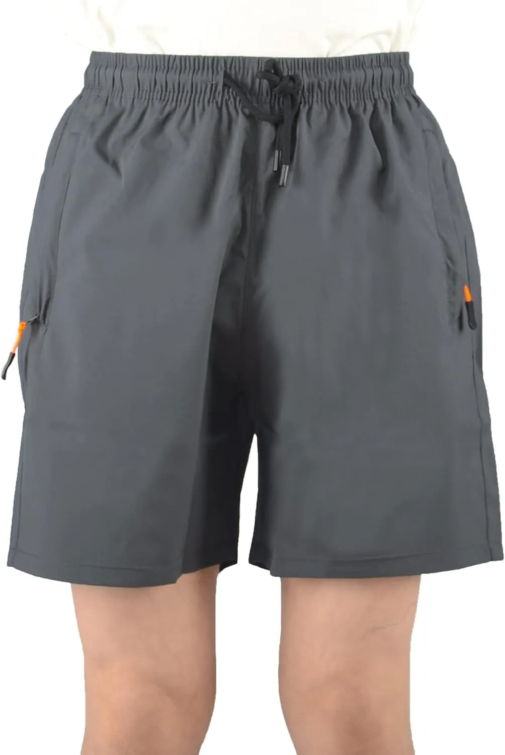 Boys' Loose Fit Athletic Shorts with Zipper Pockets Quick Dry Running Shorts