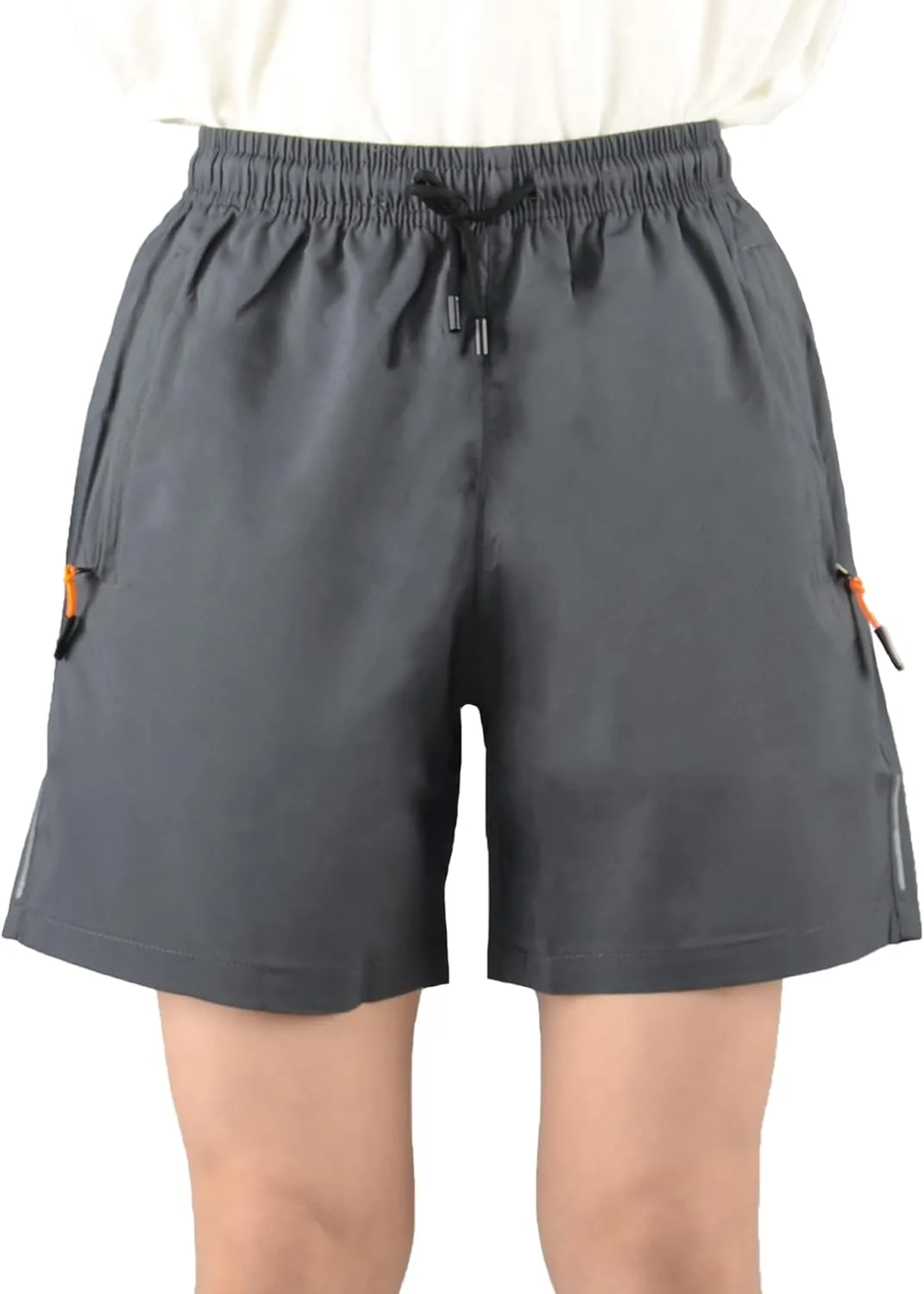 Boys' Loose Fit Athletic Shorts with Zipper Pockets Quick Dry Running Shorts