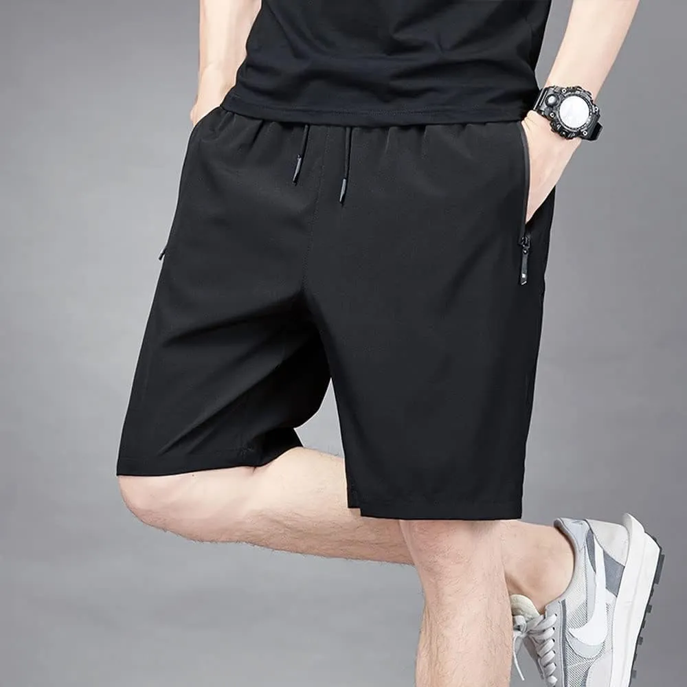 Boys Outdoor Running Shorts Quick Dry Lightweight Gym Shorts with Zipper Pockets