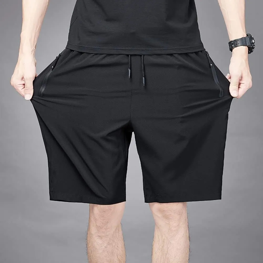 Boys Outdoor Running Shorts Quick Dry Lightweight Gym Shorts with Zipper Pockets