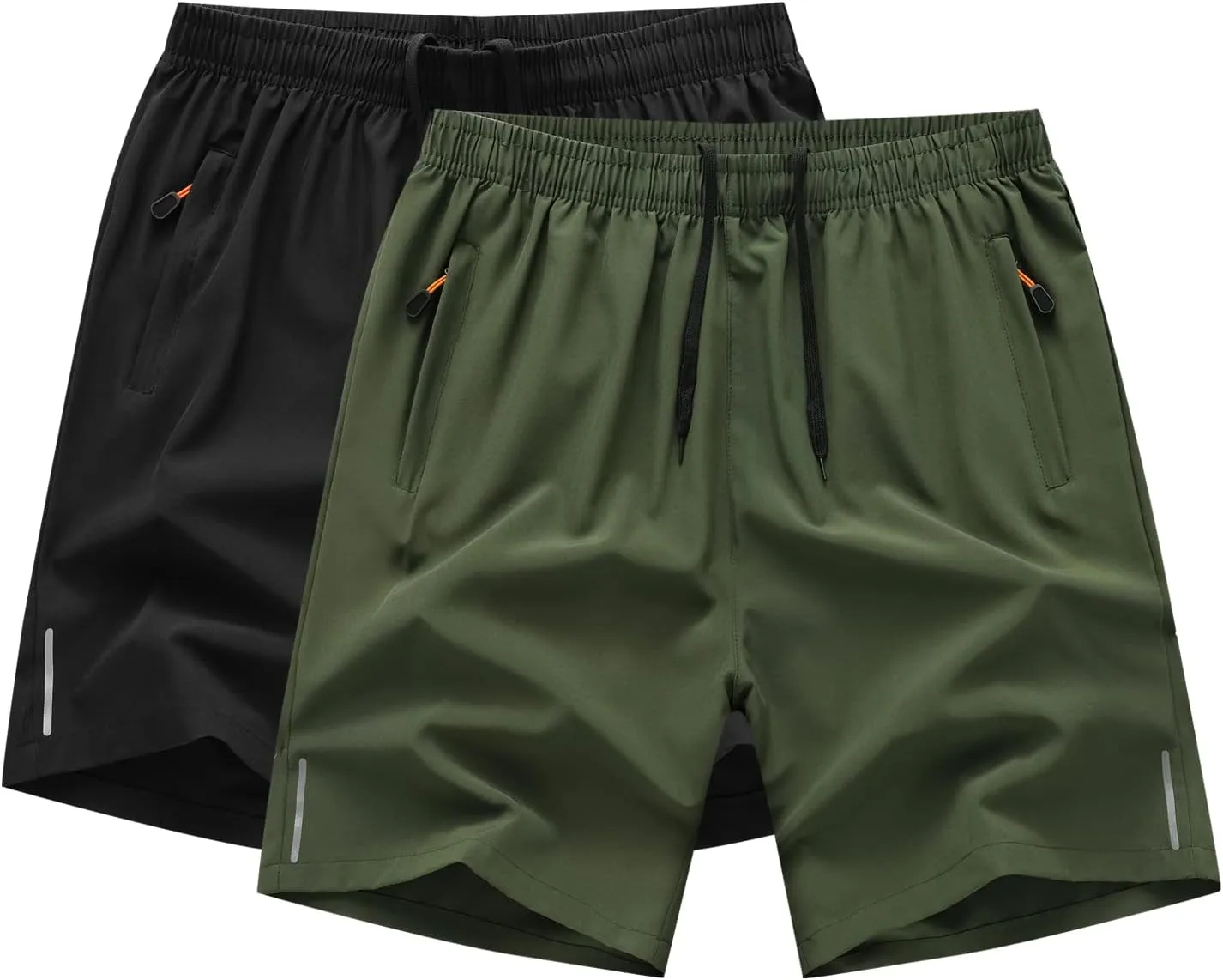 Boys Outdoor Running Shorts Quick Dry Lightweight Gym Shorts with Zipper Pockets