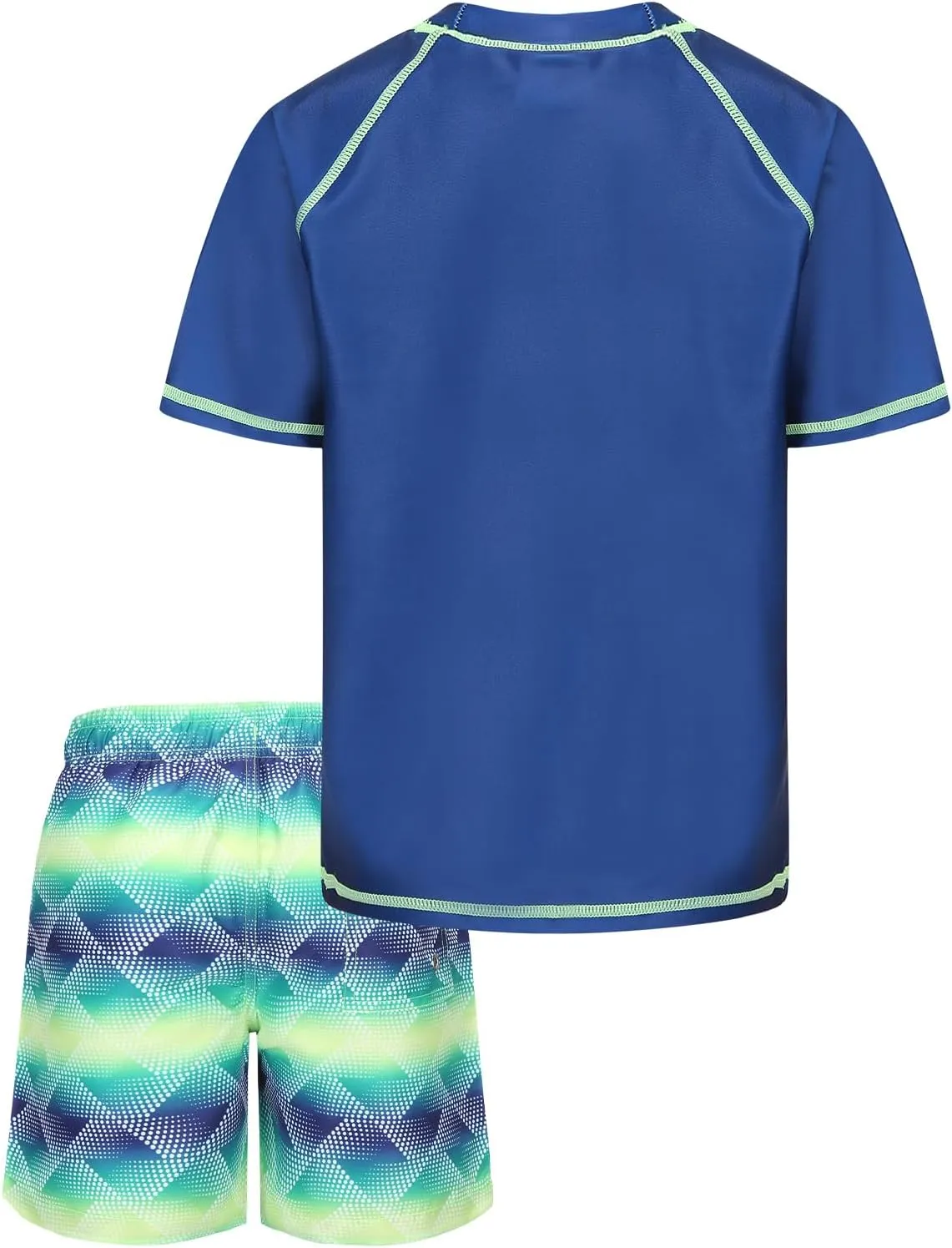 Boys Rash Guard Set for Kids Boys 2 Piece Short Sleeve Swim Shirts with Trunks Quick Dry Bathing Suits Swim Set