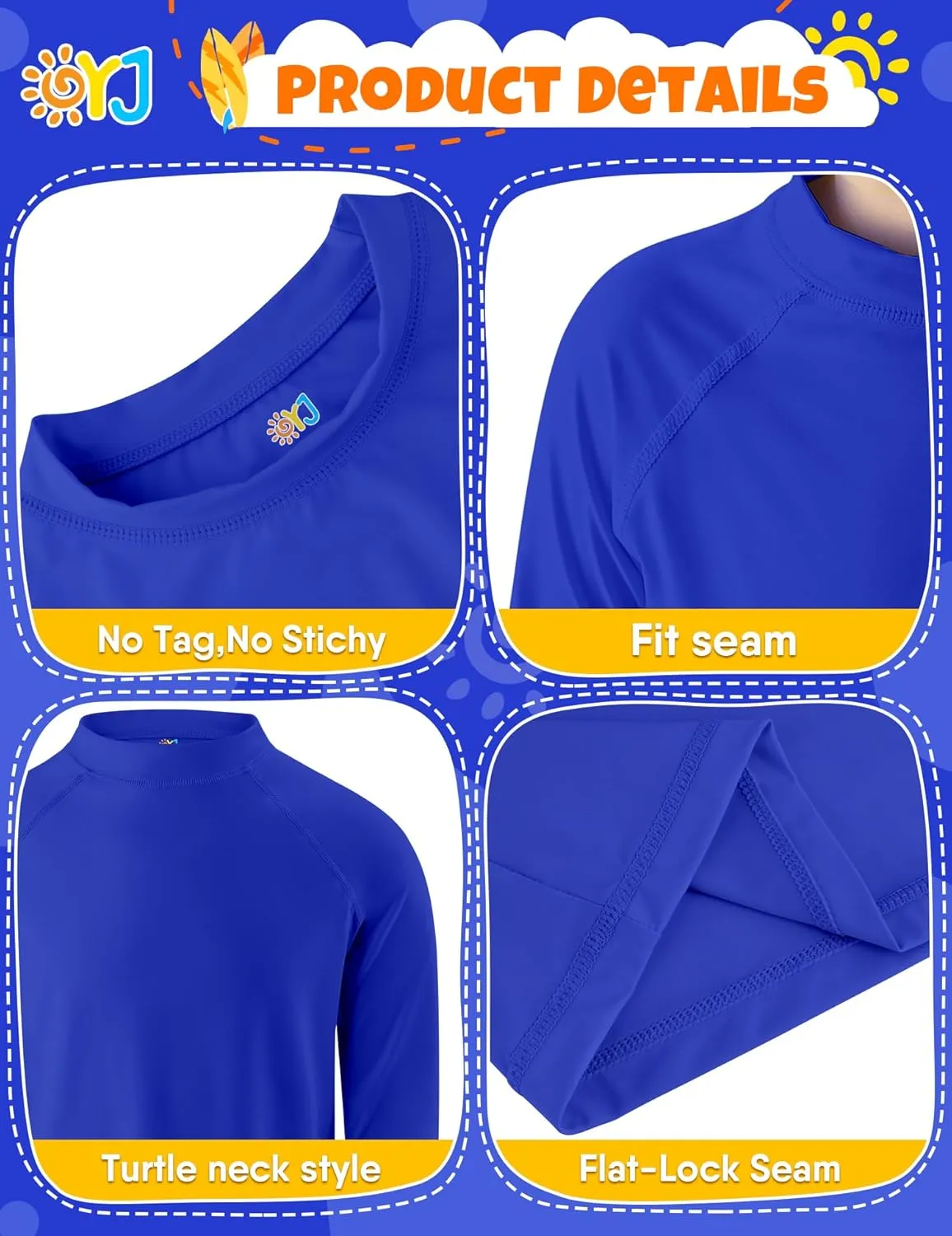 Boys Rash Guard Swim Shirt Long Sleeve Rashguard UPF  50 SPF Sun Water Surfing Shirts for Toddler Kids Youth Teen 2T-16Y