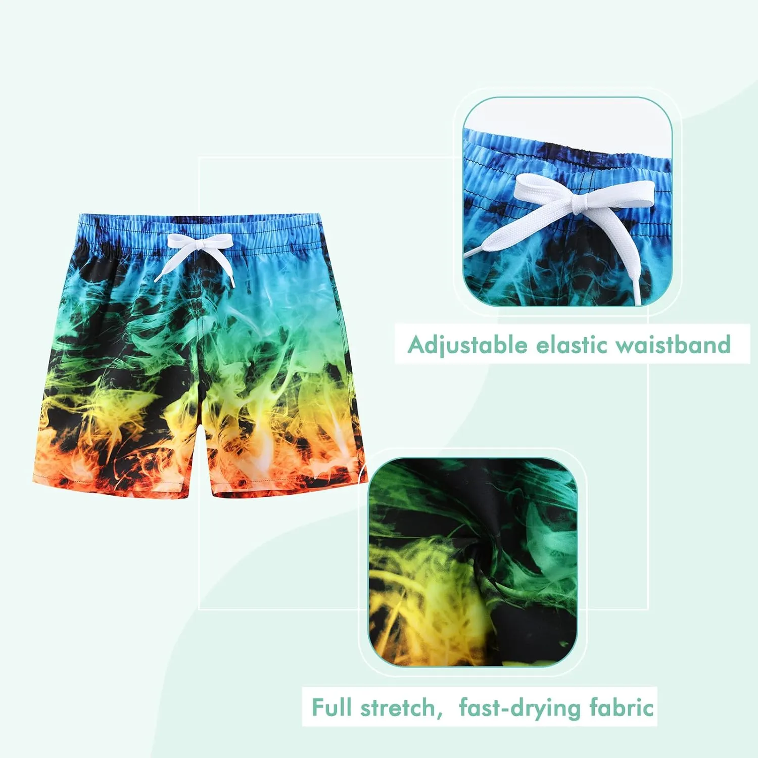 Boys Swim Trunks Kids Quick Dry Beach Boards Shorts Swimsuits Shorts UPF 50  Sun Protection