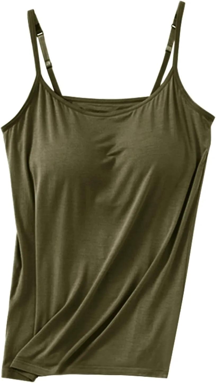Built in Bra Tshirts for Womens Padded Active Tops Sleeveless Blouses Fall Soft Pajama Casual Shirts for Workout