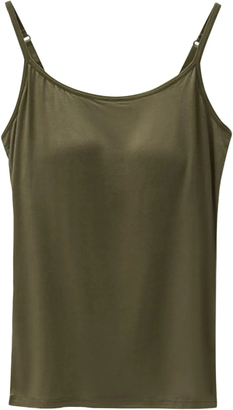 Built in Bra Tshirts for Womens Padded Active Tops Sleeveless Blouses Fall Soft Pajama Casual Shirts for Workout