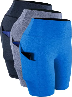 CADMUS High Waisted Compression Shorts for Women Bike Running Shorts Two Pockets