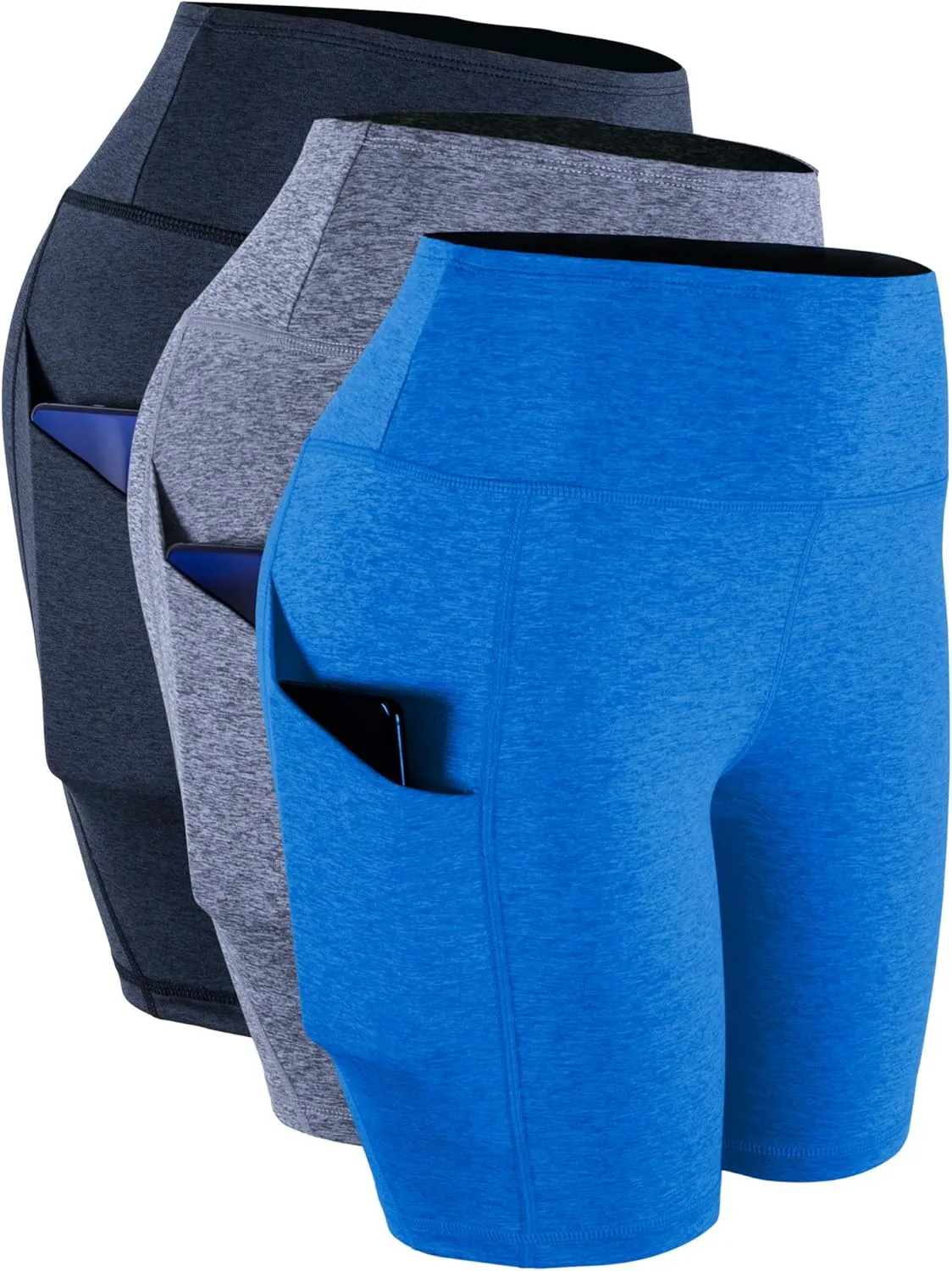 CADMUS High Waisted Compression Shorts for Women Bike Running Shorts Two Pockets