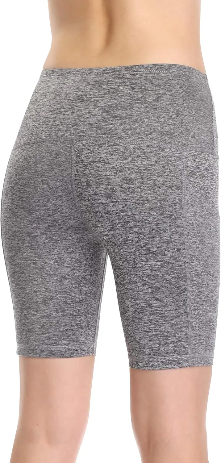 CADMUS High Waisted Compression Shorts for Women Bike Running Shorts Two Pockets