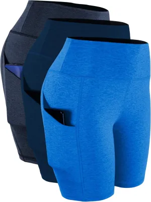 CADMUS High Waisted Compression Shorts for Women Bike Running Shorts Two Pockets