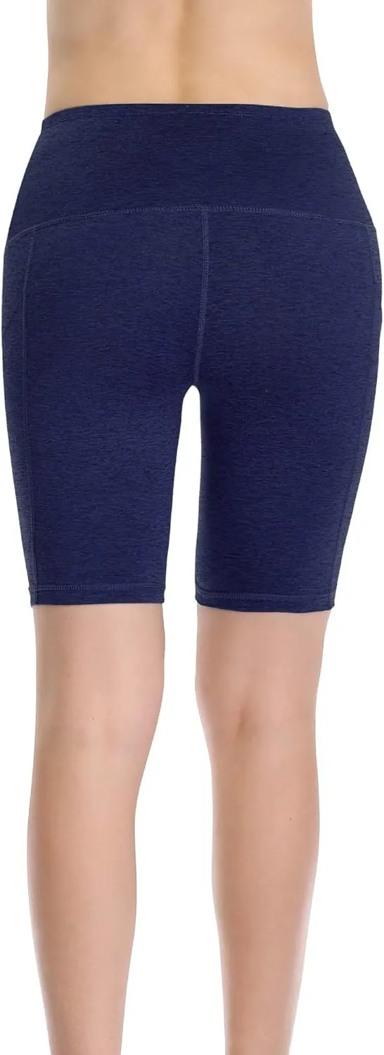 CADMUS High Waisted Compression Shorts for Women Bike Running Shorts Two Pockets