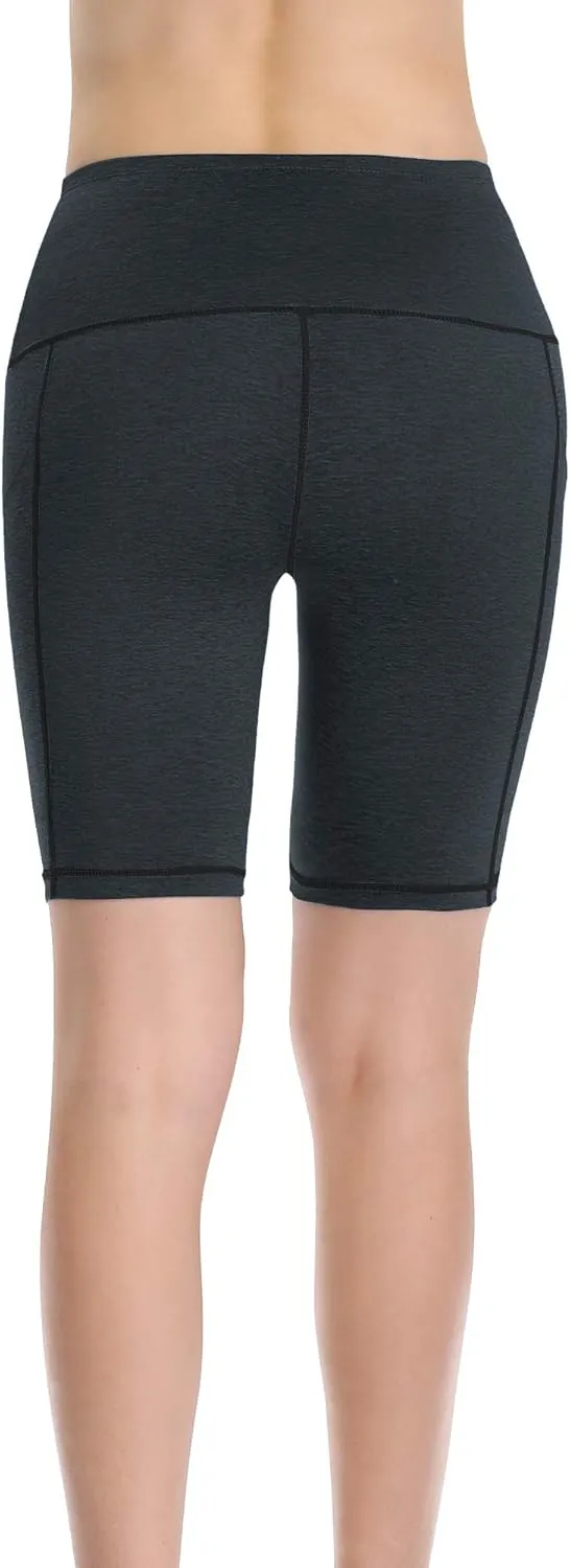 CADMUS High Waisted Compression Shorts for Women Bike Running Shorts Two Pockets