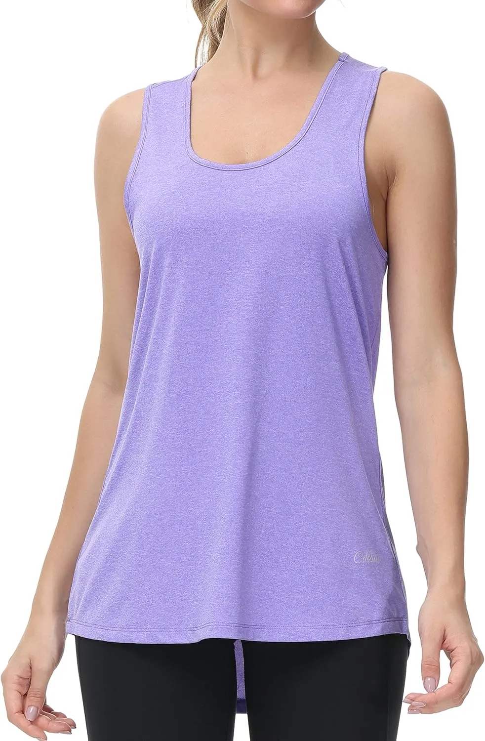 Cakulo Womens Workout Athletic Tank Tops Loose Gym Yoga Racerback Sleeveless Running Sports Shirts Tops