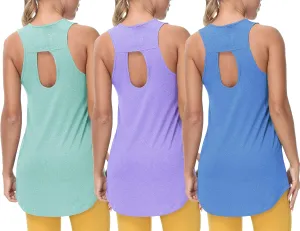Cakulo Womens Workout Athletic Tank Tops Loose Gym Yoga Racerback Sleeveless Running Sports Shirts Tops