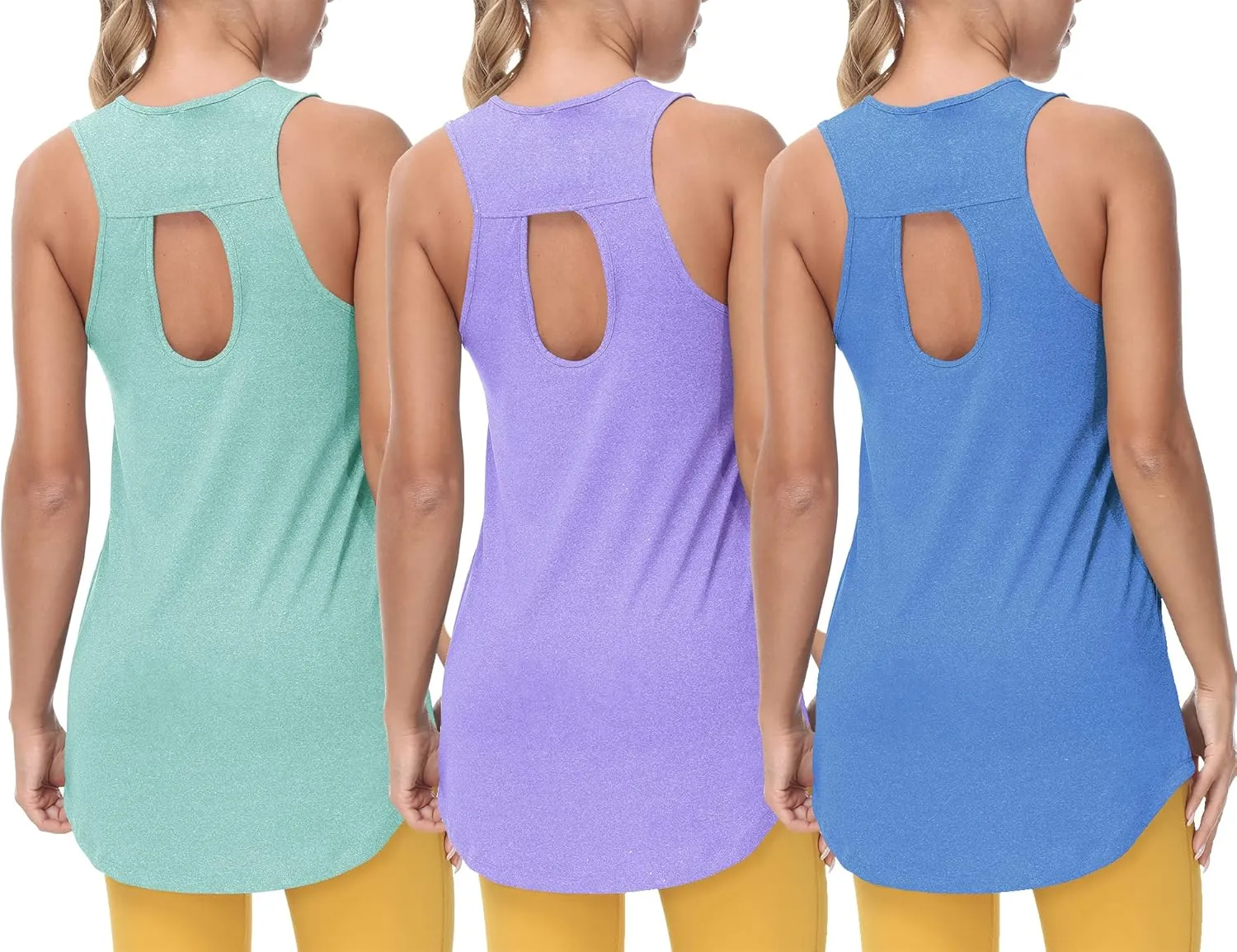 Cakulo Womens Workout Athletic Tank Tops Loose Gym Yoga Racerback Sleeveless Running Sports Shirts Tops