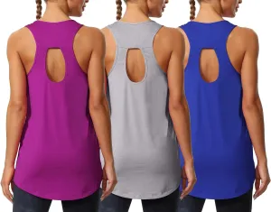Cakulo Womens Workout Athletic Tank Tops Loose Gym Yoga Racerback Sleeveless Running Sports Shirts Tops