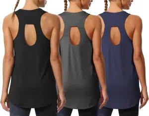 Cakulo Womens Workout Athletic Tank Tops Loose Gym Yoga Racerback Sleeveless Running Sports Shirts Tops