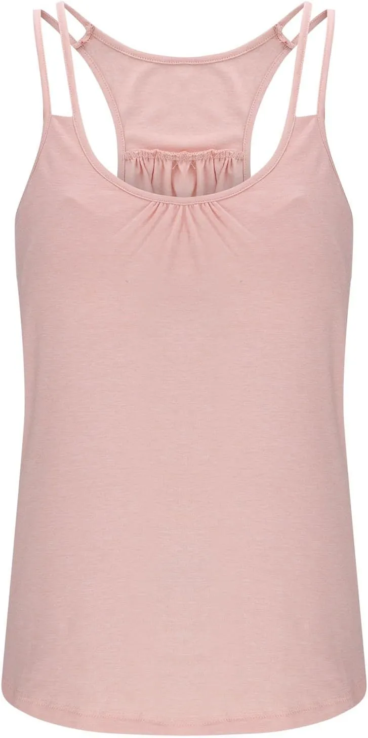 Camisole Tops for Women Workout Yoga Shirts Tank Tops Layer Workout Yoga Racerback Tank Tops with Built in Shelf Bra