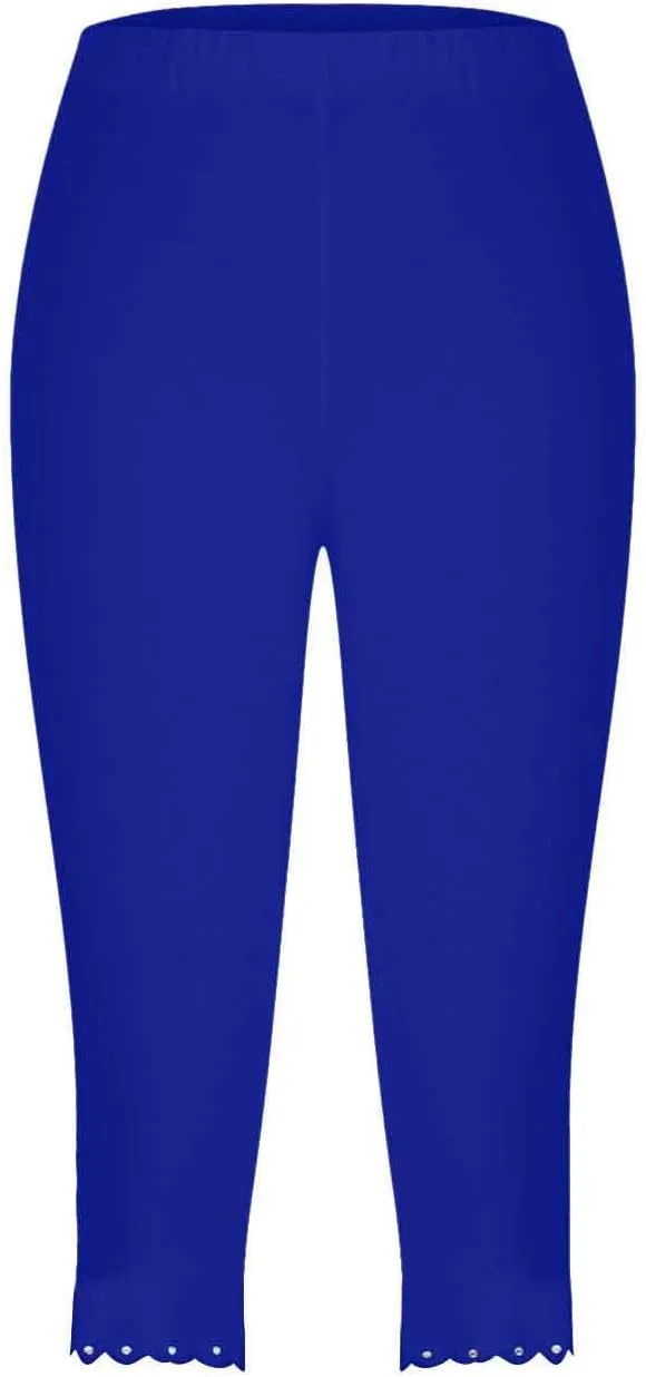 Capri Leggings for Women Plus Size High Waisted Capris Rhinestone Hem Yoga Cropped Trousers 2025 Summer Gym Pants