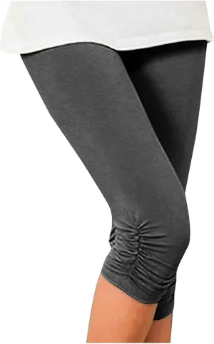 Capri Pants for Women 2025 Summer Casual Capri Leggings Stretch Slimming Workout Yoga Pants Plus Size Leggings