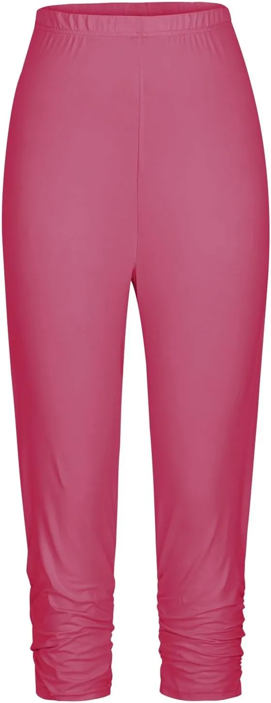 Capri Pants for Women 2025 Summer Casual Capri Leggings Stretch Slimming Workout Yoga Pants Plus Size Leggings