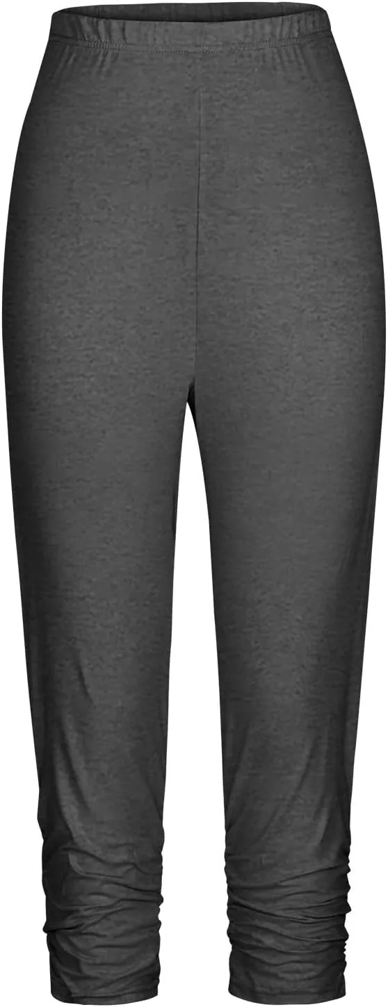 Capri Pants for Women 2025 Summer Casual Capri Leggings Stretch Slimming Workout Yoga Pants Plus Size Leggings