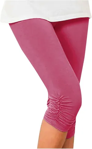 Capri Pants for Women 2025 Summer Casual Capri Leggings Stretch Slimming Workout Yoga Pants Plus Size Leggings