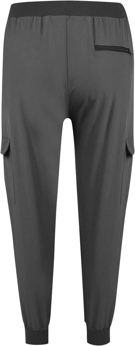 Cargo Joggers for Women Quick Dry Lightweight Hiking Pants with Zipper Pockets Elastic Waist Athletic Workout Pants