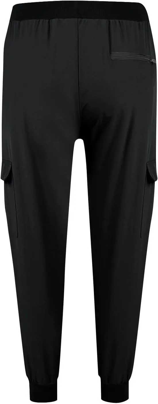 Cargo Joggers for Women Quick Dry Lightweight Hiking Pants with Zipper Pockets Elastic Waist Athletic Workout Pants