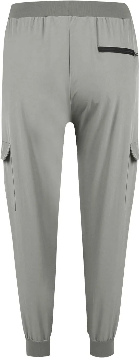 Cargo Joggers for Women Quick Dry Lightweight Hiking Pants with Zipper Pockets Elastic Waist Athletic Workout Pants