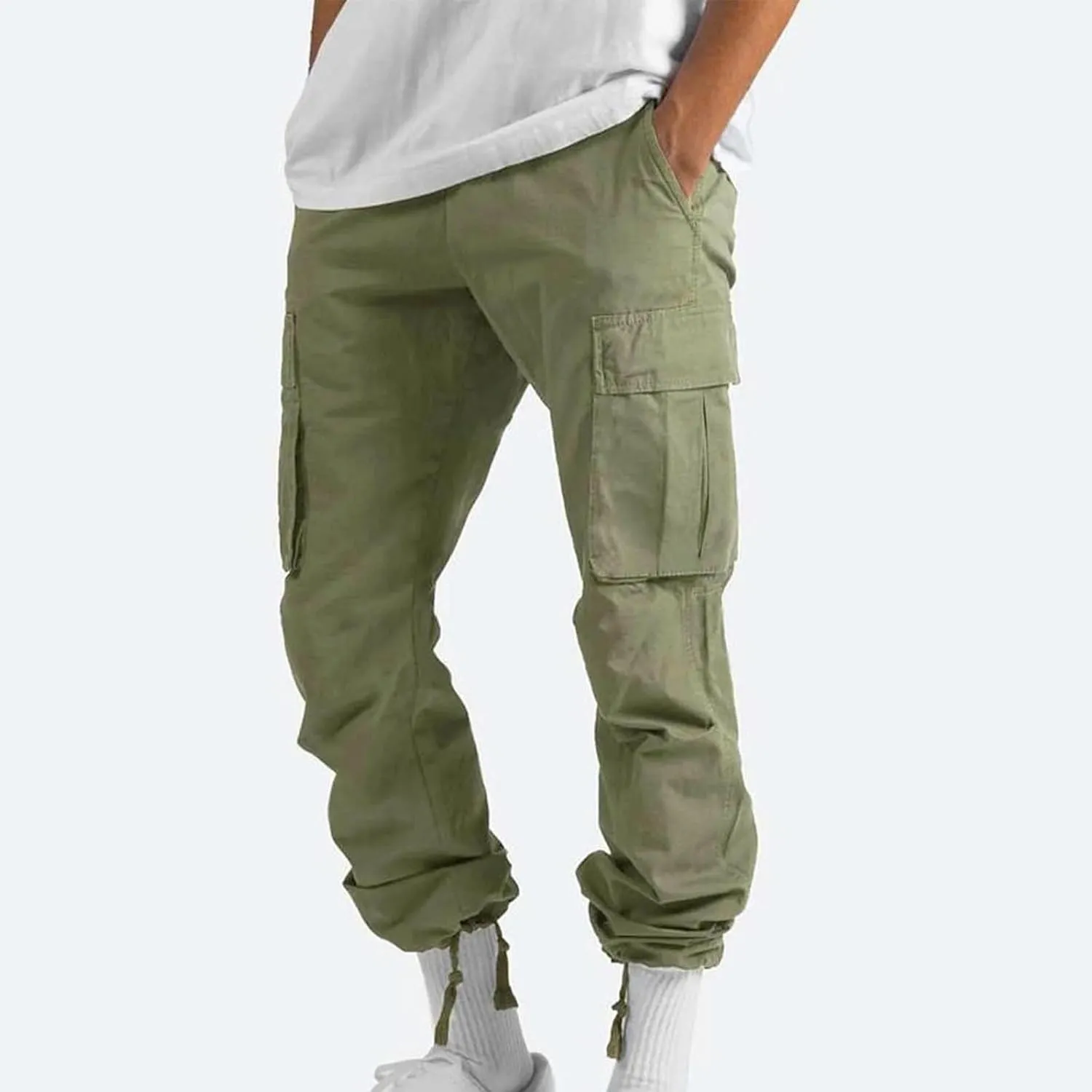 Cargo Pants for Men Baggy Relaxed Fit Causal Work Trousers Outdoor Hiking Cargo Sweatpants Pockets Athletic Joggers