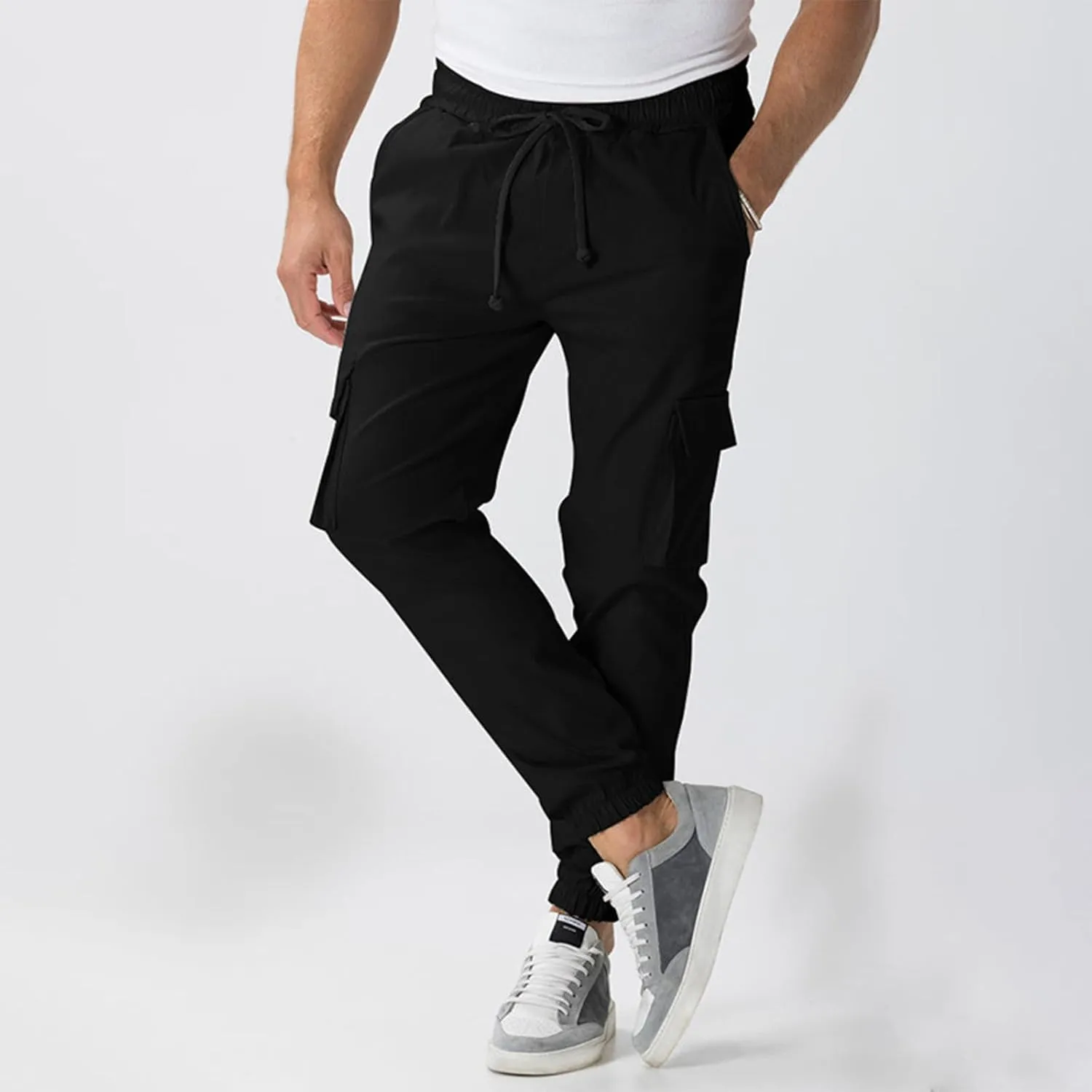 Cargo Pants for Men Comfy Hiking Pants Lightweight Joggers with Pockets Casual Elastic Waist Work Pants
