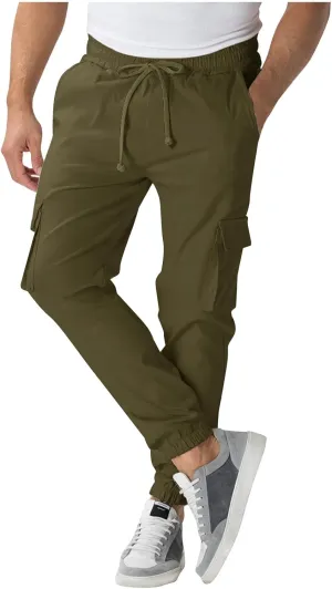 Cargo Pants for Men Comfy Hiking Pants Lightweight Joggers with Pockets Casual Elastic Waist Work Pants