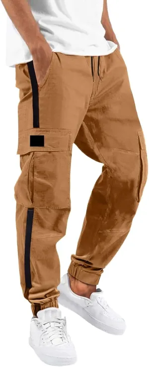 Cargo Pants for Men Solid Casual Multiple Pockets Outdoor Straight Type Long Pants Fitness Cargo Pants Trousers